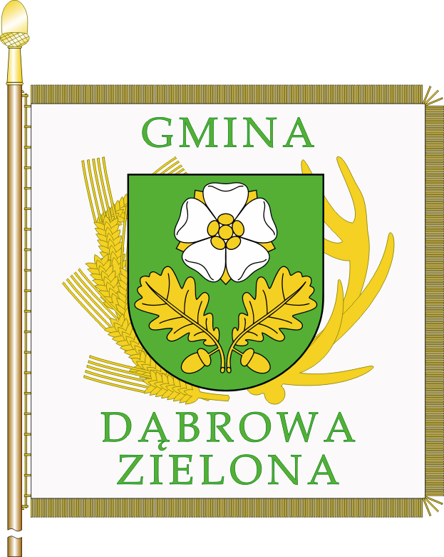 Insygnia Gminy Dąbrowa Zielona Sztandar lewa strona